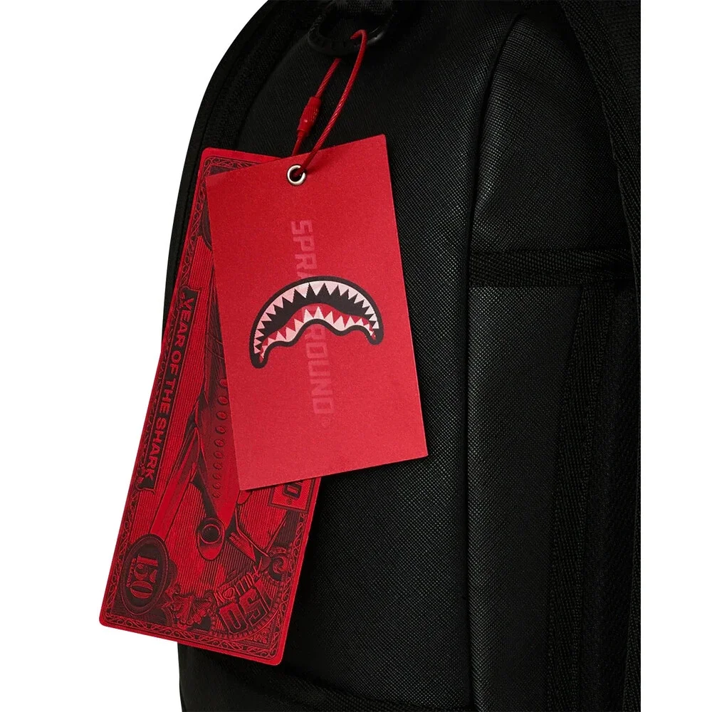 Sprayground The Golden Fang Shark Backpack Unisex OS Black Shoulder Strap SPR288